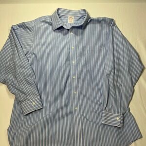 Brooks Brothers Striped Dress Shirt Traditional Fit Long Sleeve‎ Blue 16.5 34